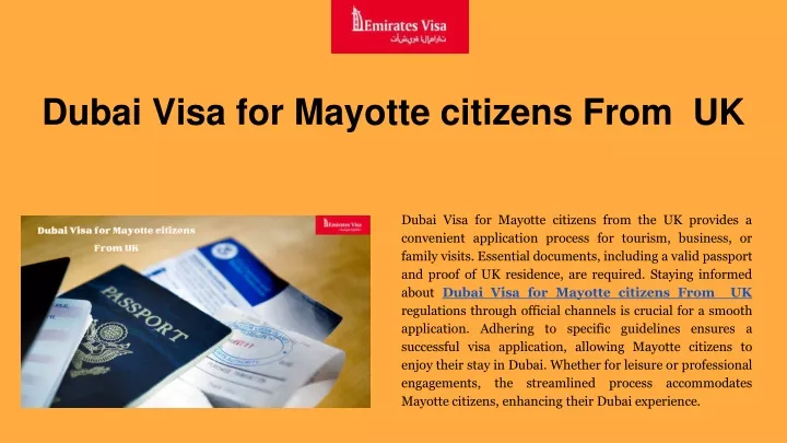 dubai visa for mayotte citizens from uk