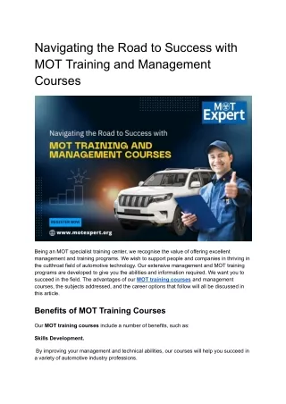 Navigating the Road to Success with MOT Training and Management Courses.docx