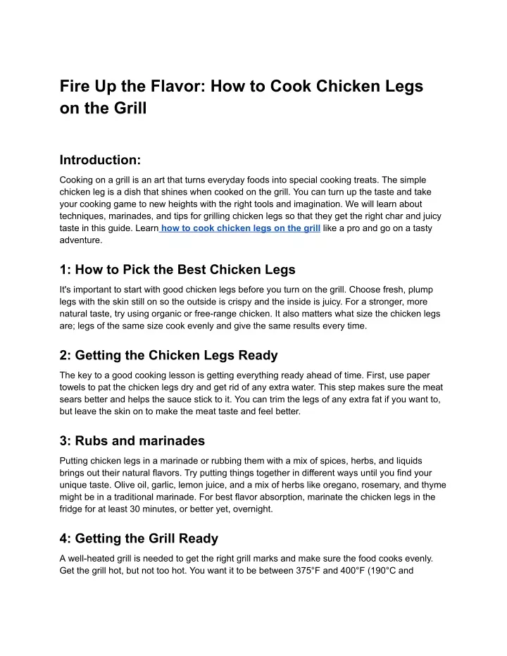 fire up the flavor how to cook chicken legs