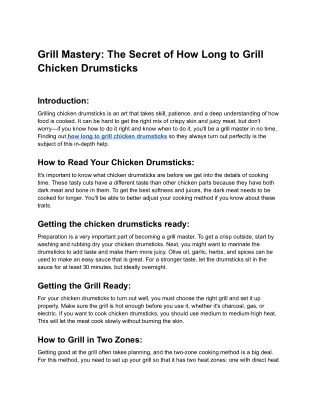 Grill Mastery_ The Secret of How Long to Grill Chicken Drumsticks - Google Docs
