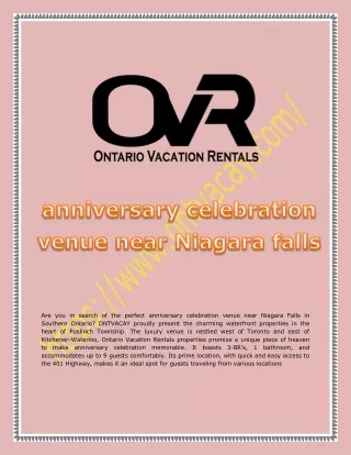 anniversary celebration venue near Niagara falls