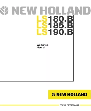 New Holland LS180.B Skid Steer Loader Service Repair Manual