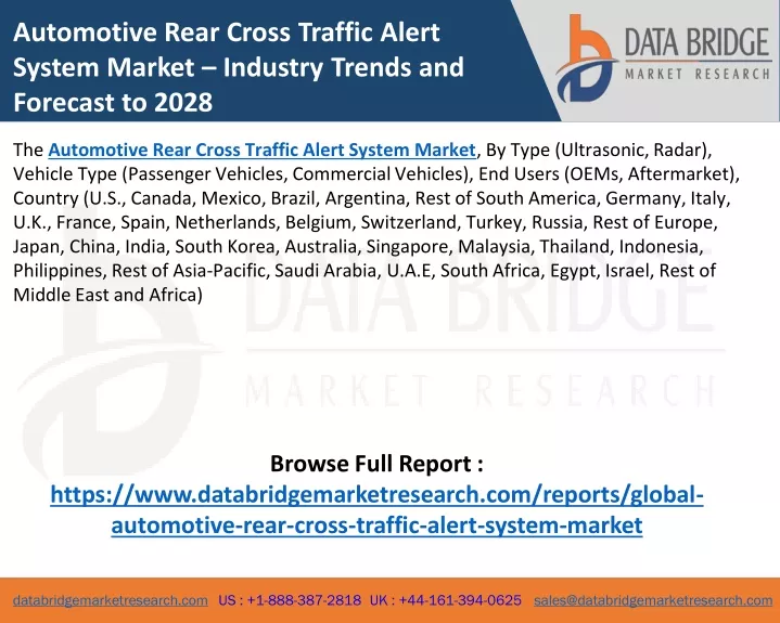 automotive rear cross traffic alert system market