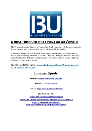 5 Must Things to Do at Panama City Beach