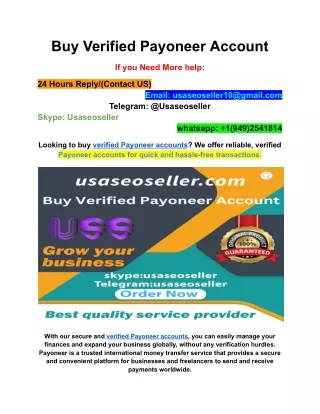 Buy Verified Payoneer Account