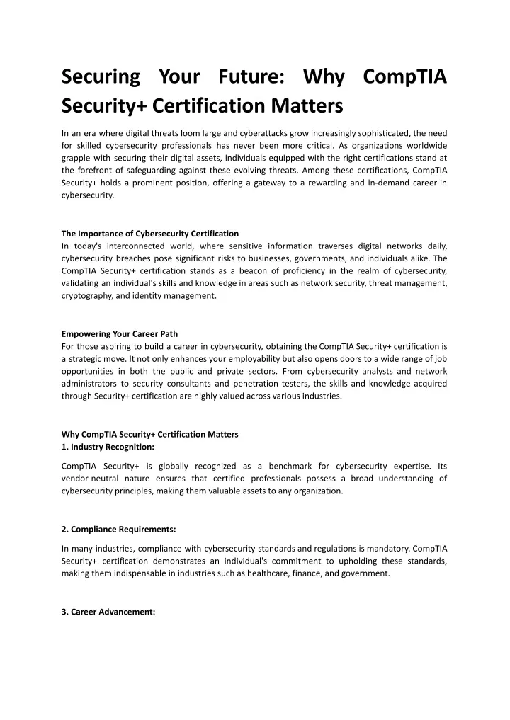 securing your future why comptia security
