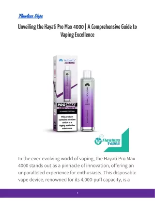 Unveiling the Hayati Pro Max 4000 _ A Comprehensive Guide to Vaping Excellence