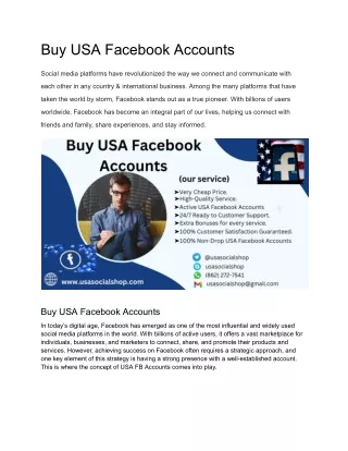 Buy USA Facebook Accounts