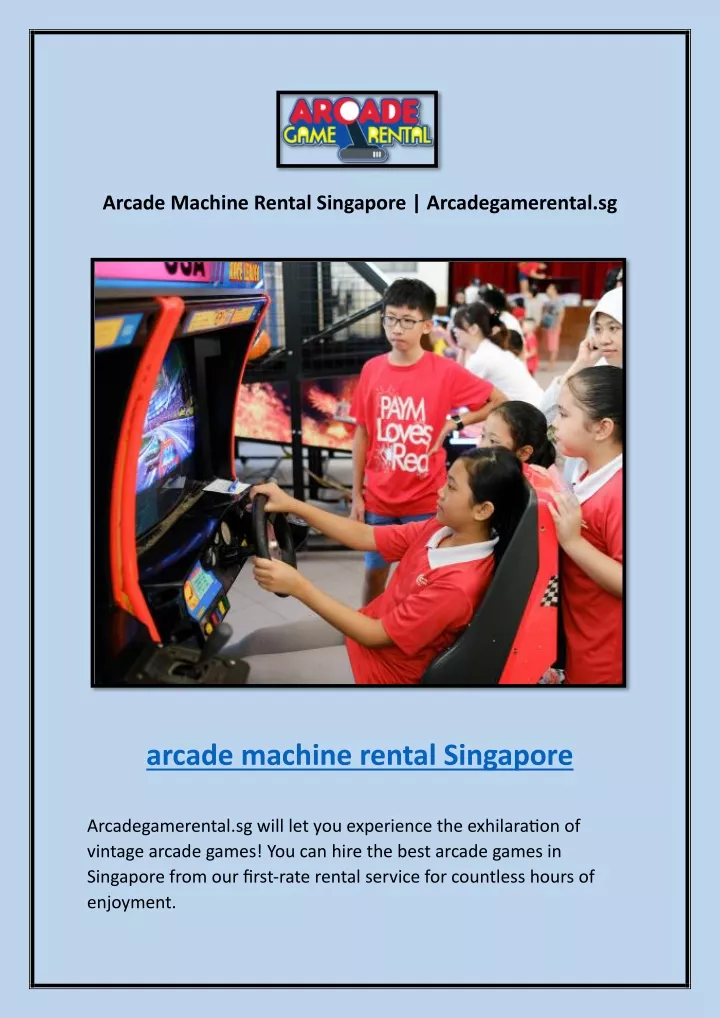 arcade machine rental singapore arcadegamerental