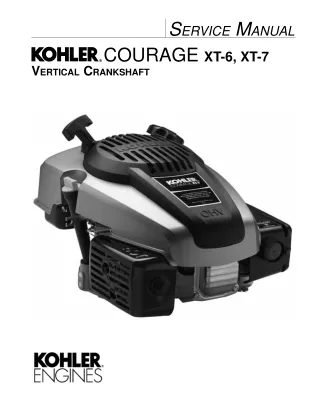 Kohler Courage Xt-7 Vertical Crankshaft Engine Service Repair Manual 1