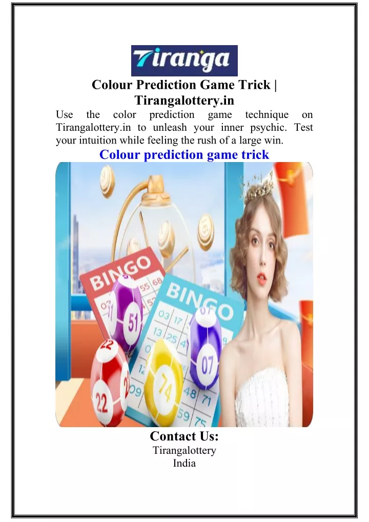 colour prediction game trick tirangalottery