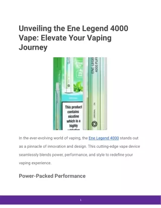 unveiling the ene legend 4000 vape elevate your
