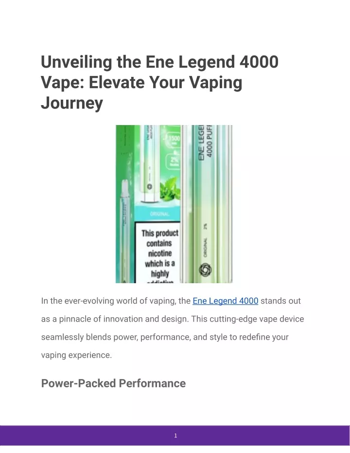 unveiling the ene legend 4000 vape elevate your