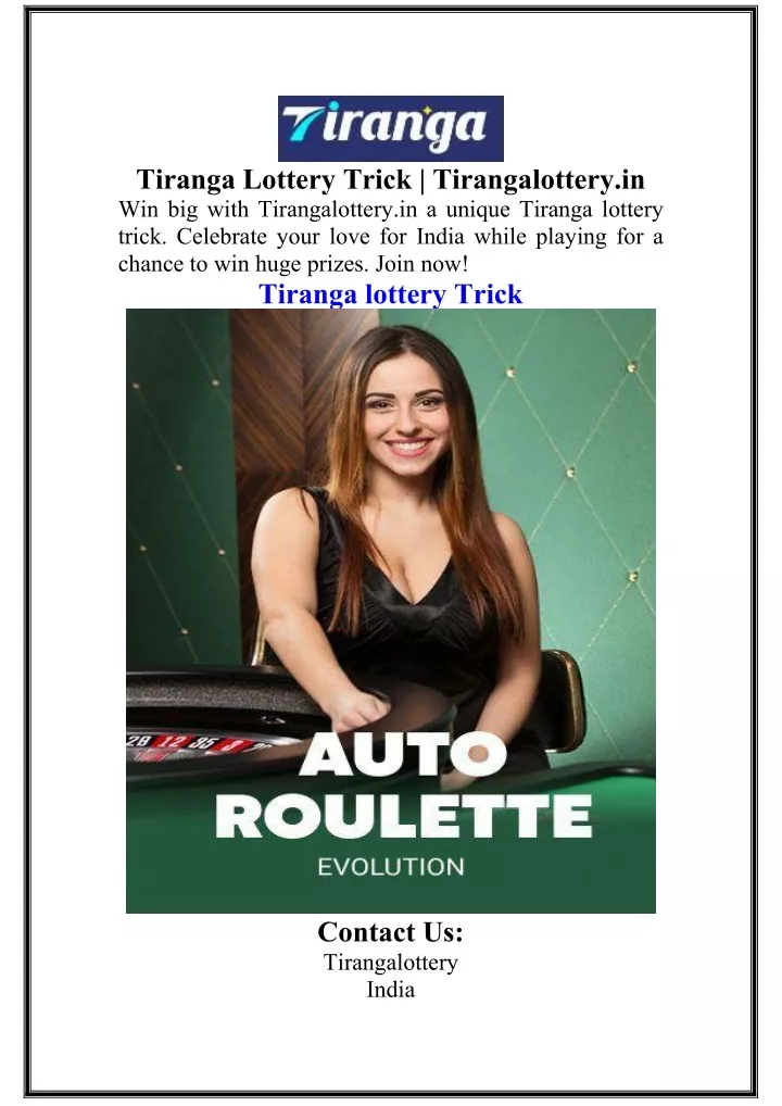 tiranga lottery trick tirangalottery