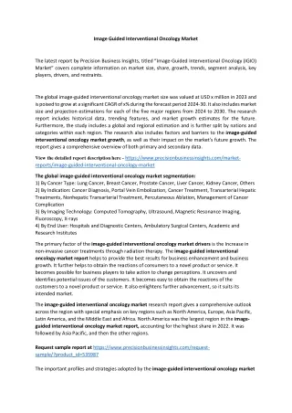 image guided interventional oncology market