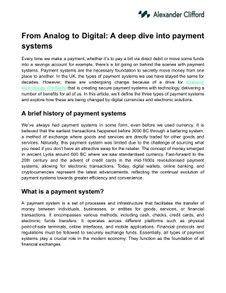 From Analog to Digital_ A deep dive into payment systems
