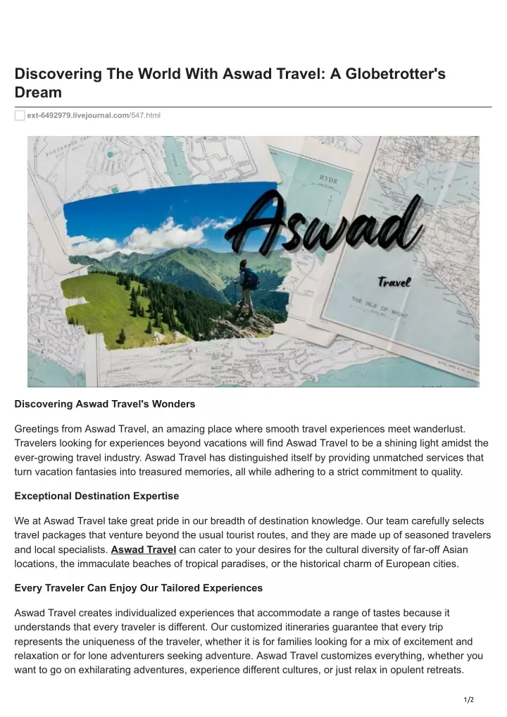 discovering the world with aswad travel