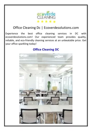 Office Cleaning Dc  Ecoverdesolutions.com