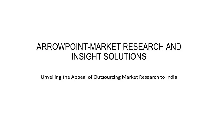 arrowpoint market research and insight solutions