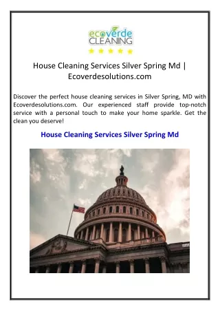 House Cleaning Services Silver Spring Md  Ecoverdesolutions.com