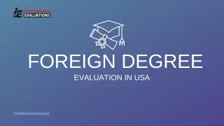 foreign degree evaluation in usa