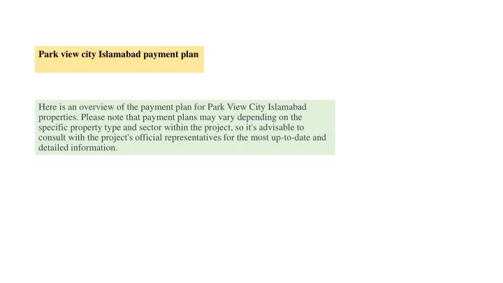 park view city islamabad payment plan