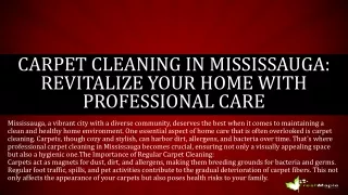 carpet cleaning in mississauga revitalize your home with professional care