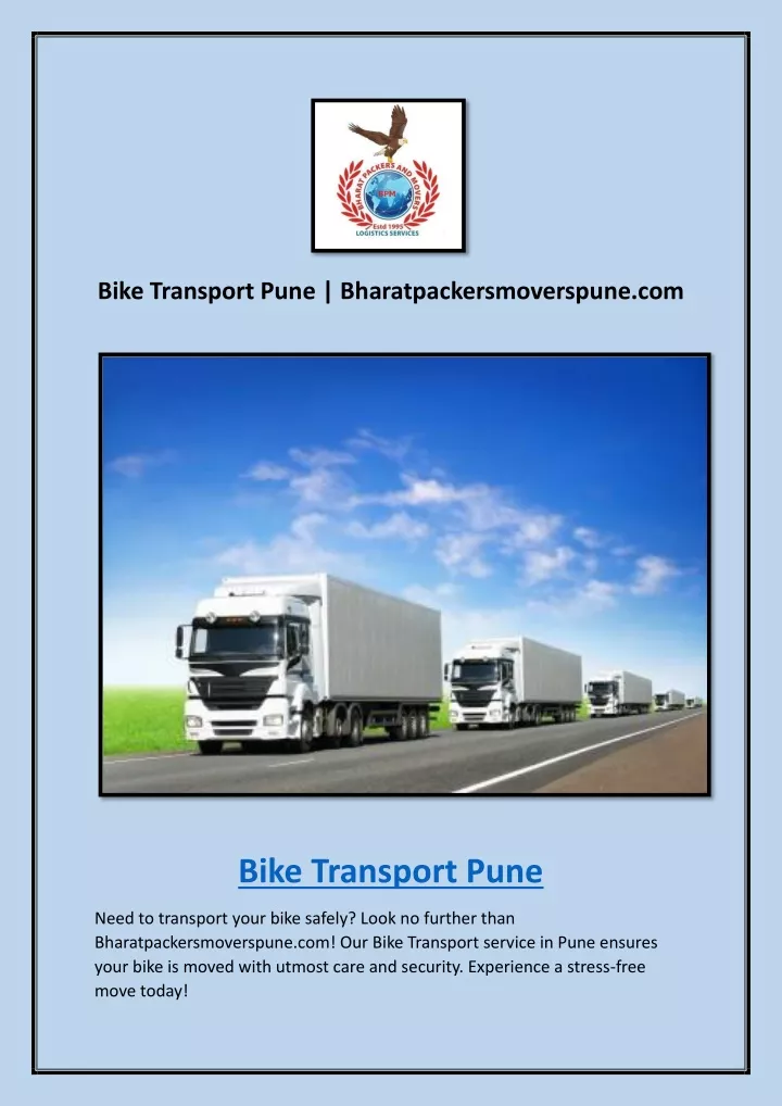 bike transport pune bharatpackersmoverspune com