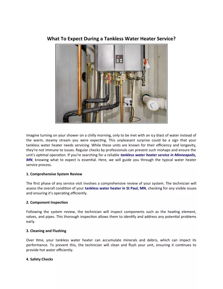 what to expect during a tankless water heater