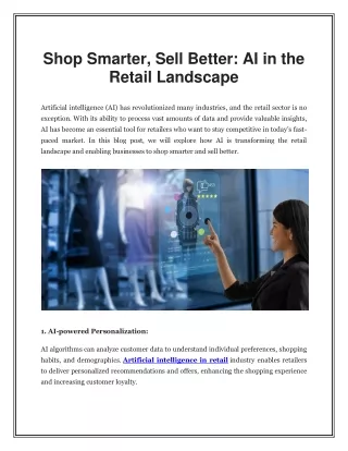 Shop Smarter, Sell Better AI in the Retail Landscape
