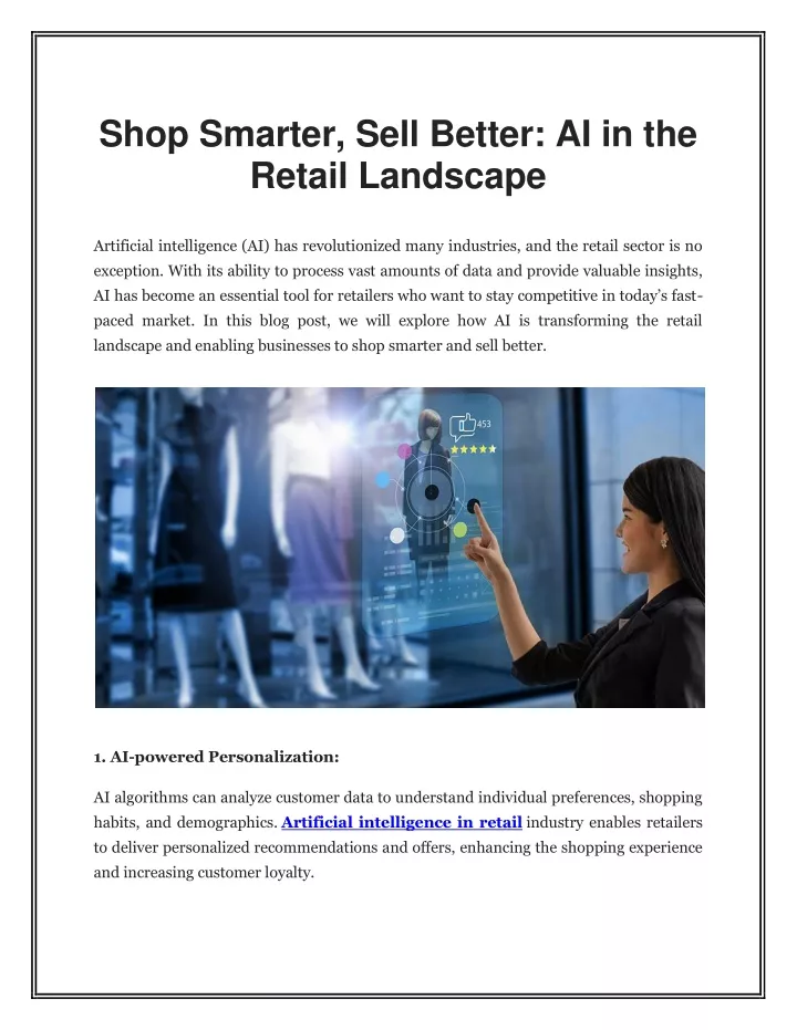 shop smarter sell better ai in the retail