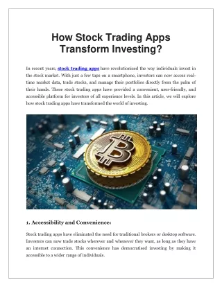 How Stock Trading Apps Transform Investing?