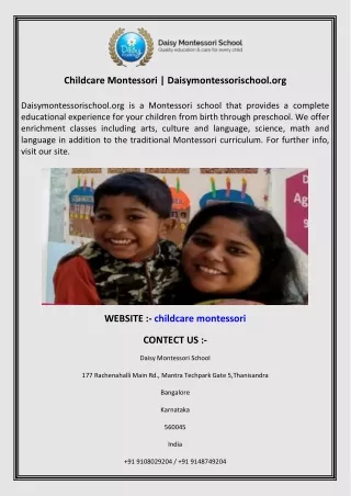 Childcare Montessori  Daisymontessorischool.org