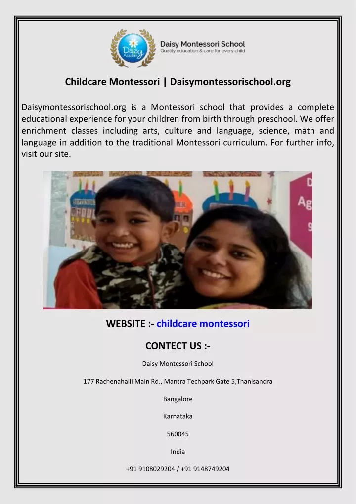 childcare montessori daisymontessorischool org