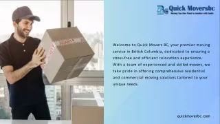 Quick Movers BC Elevate Your Move with Seamless and Stress-Free Relocation Services in Richmond, BC