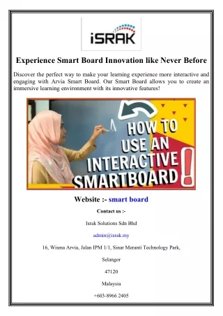 Experience Smart Board Innovation like Never Before