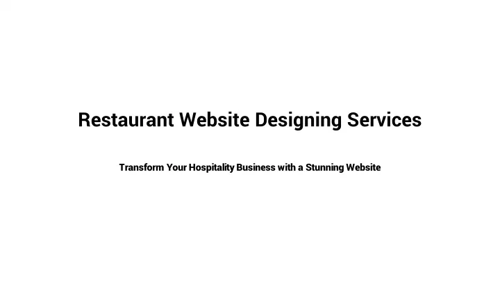restaurant website designing services