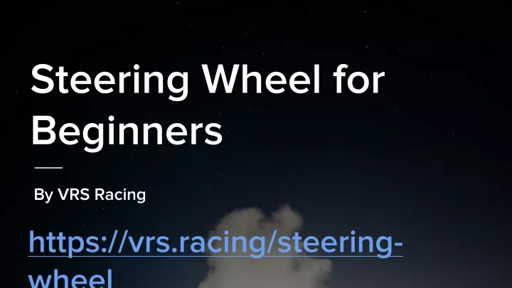 steering wheel for beginners