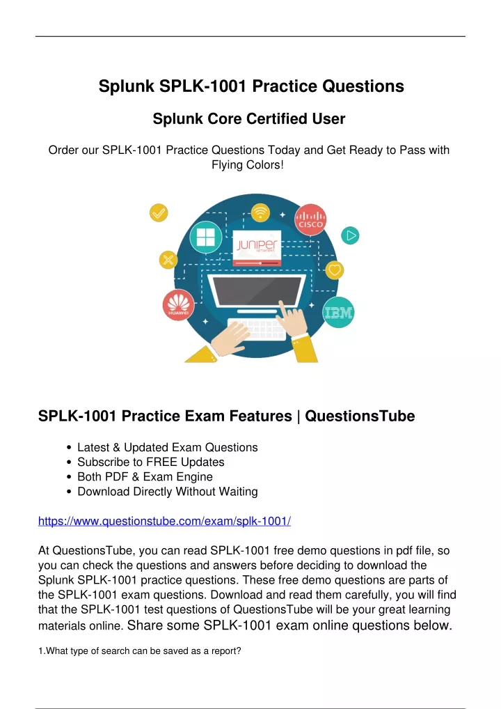 splunk splk 1001 practice questions