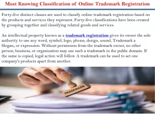 Must Knowing Classification of Online Trademark Registration