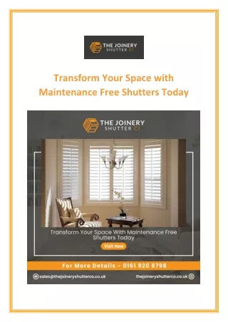 Explore Maintenance-Free Shutters for Timeless Style