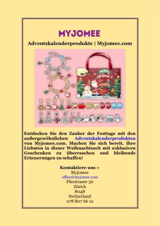 Adventskalenderprodukte  Myjomee com