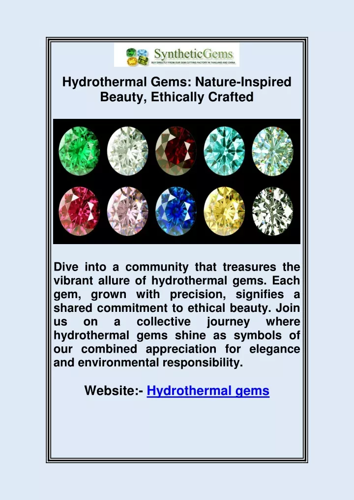 hydrothermal gems nature inspired beauty