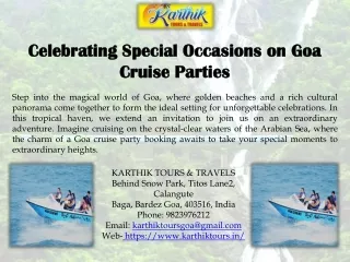 Celebrating Special Occasions on Goa Cruise Parties