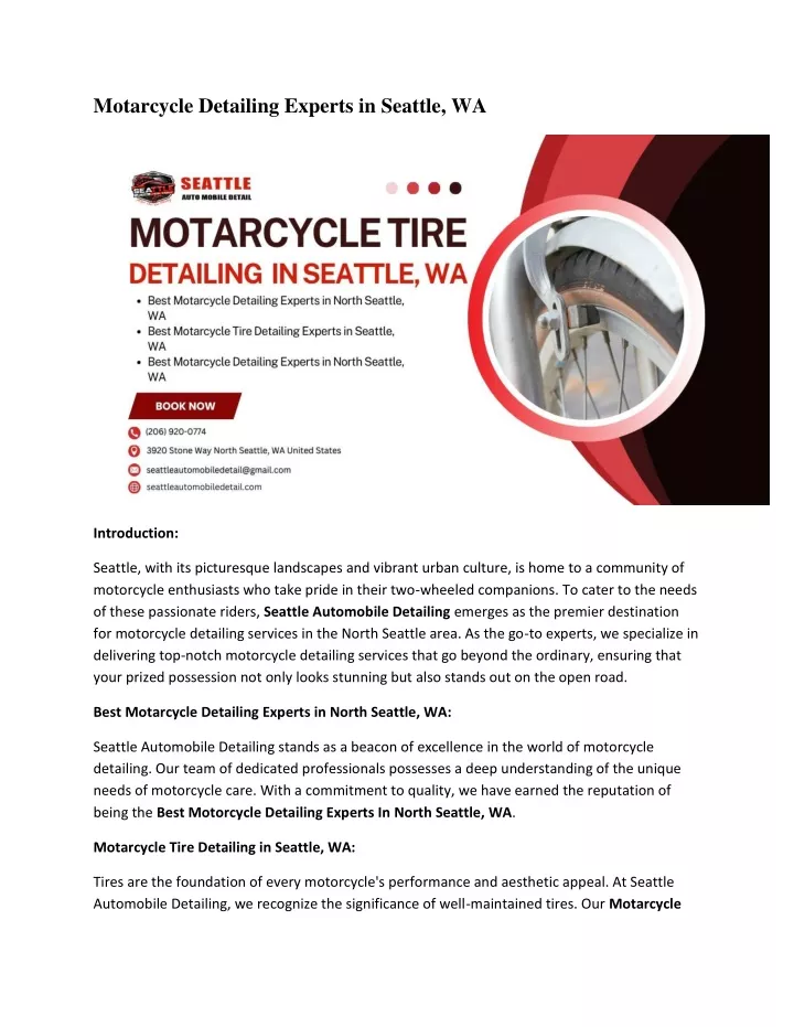motarcycle detailing experts in seattle wa