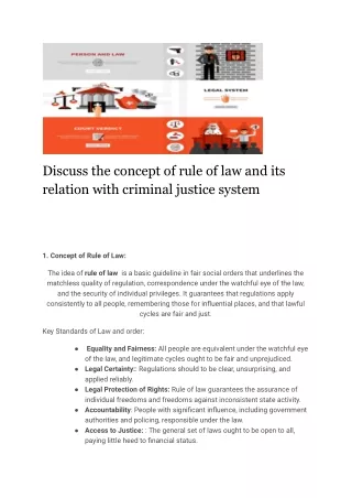Discuss the concept of rule of law and its relation with criminal justice system