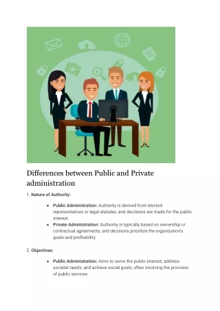 Differences between Public and Private administration