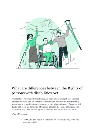 What are differences between the Rights of persons with disabilities Act.pdf