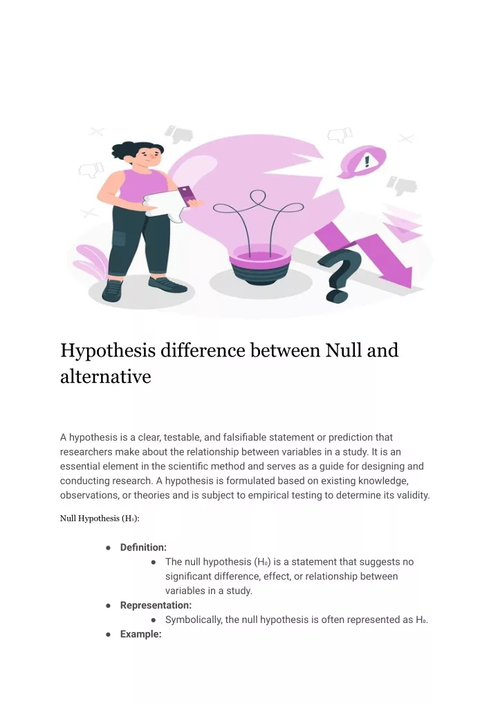 hypothesis difference between null and alternative