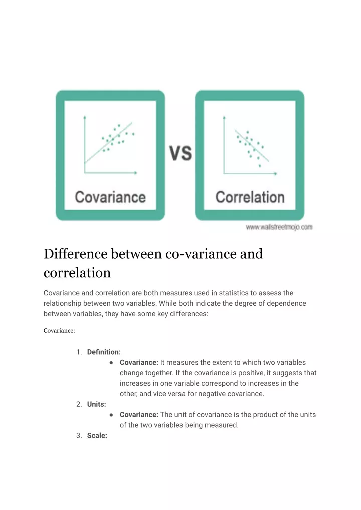difference between co variance and correlation
